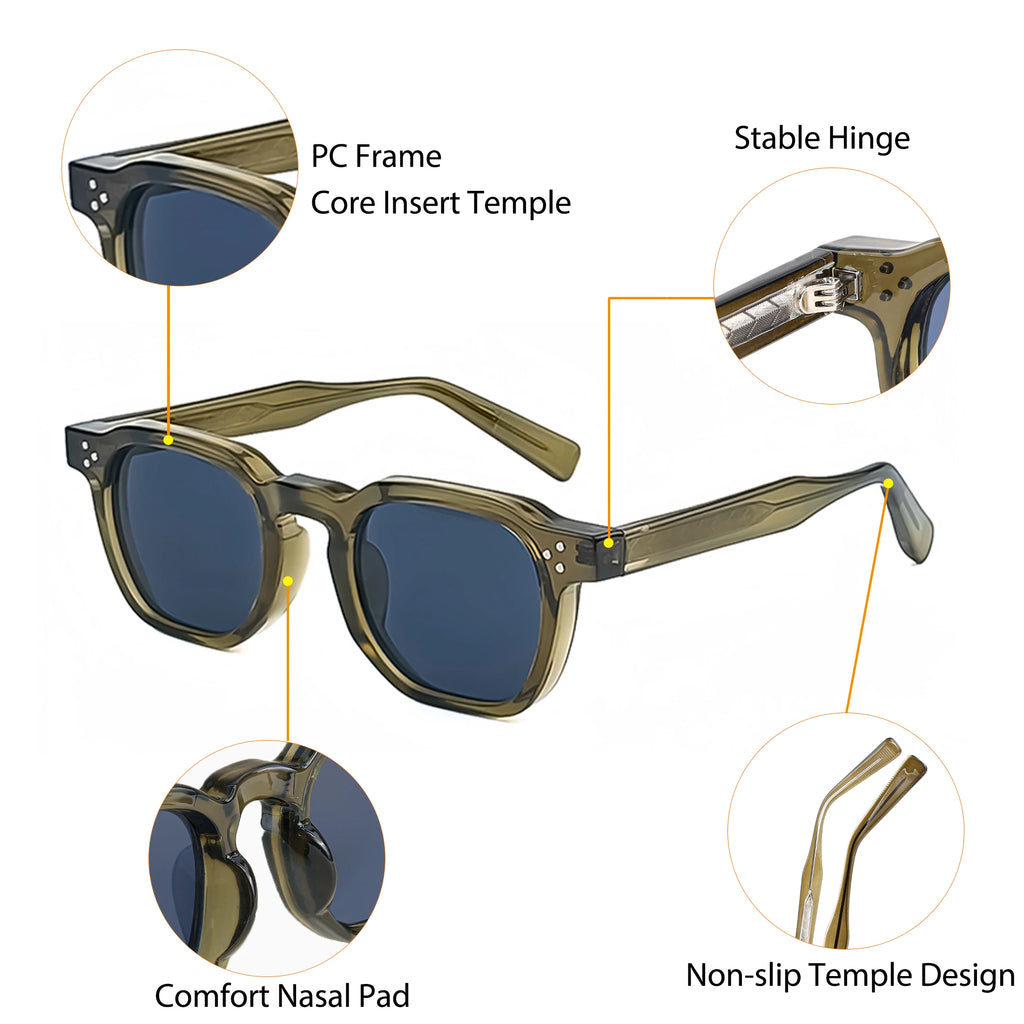 Lunettes de Soleil Carrées CATERSIDE - Design Personnalisé UV400